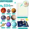 Glow in the Dark Stars and Planets, 534 Pcs Solar System Wall Decal (Blue) view 4