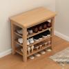 YUGXTH 2/3 Tier Shoe Storage Bench, Entryway Shoe Rack Bench with Seat, Adjustable Shelf Entryway Bench, Shoes Organizer Storage Shelf for Entryway, Hallway and Living(Natural,47x12x21/120x30x52cm) view 1