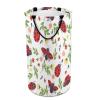 Red Ladybug Print Laundry Hamper Dirty Clothes,Leaf Flower Wild Animal Cute Ladybug Large Laundry Basket Storage Basket For Bathroom 15.7W" X27.2H" view 1