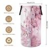 Rustic Spring Butterfly Florals Laundry Hamper Dirty Clothes,Pink Art Aesthetic Theme Tropical Forest Japanese Cherry Blossoms Large Laundry Basket Storage Basket For Bathroom 15.7W" X27.2H" view 2