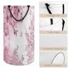 Rustic Spring Butterfly Florals Laundry Hamper Dirty Clothes,Pink Art Aesthetic Theme Tropical Forest Japanese Cherry Blossoms Large Laundry Basket Storage Basket For Bathroom 15.7W" X27.2H" view 4