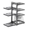 GIBZ Pots and Pans Organizers and Under Cabinet Storage Adjustable Pan Pot Lid Rack Organizer Under Sink for Kitchen view 2
