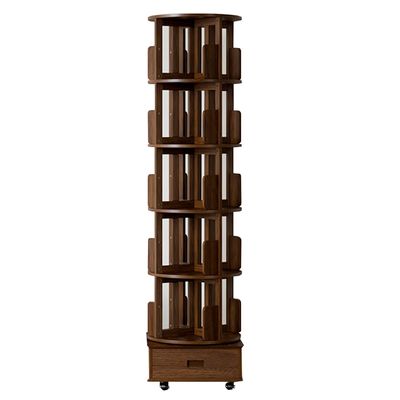 3/4/5tier Solid Wood Organisers,360 Rotating Bookshelf,Standing Bookshelf Storage Shelf,Flexible Disassembly,Bookshelf Tower,Spinning Bookshelf for Small Spaces