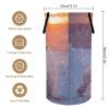 Cute Polar Bear Sunset Laundry Basket Large Volume,Rustic Polar Nature Landscape Funny Arctic Animals Polar Bears Dirty Clothes Basket Hampers Storage for Dorm And Family 15.7W" X27.2H" view 2