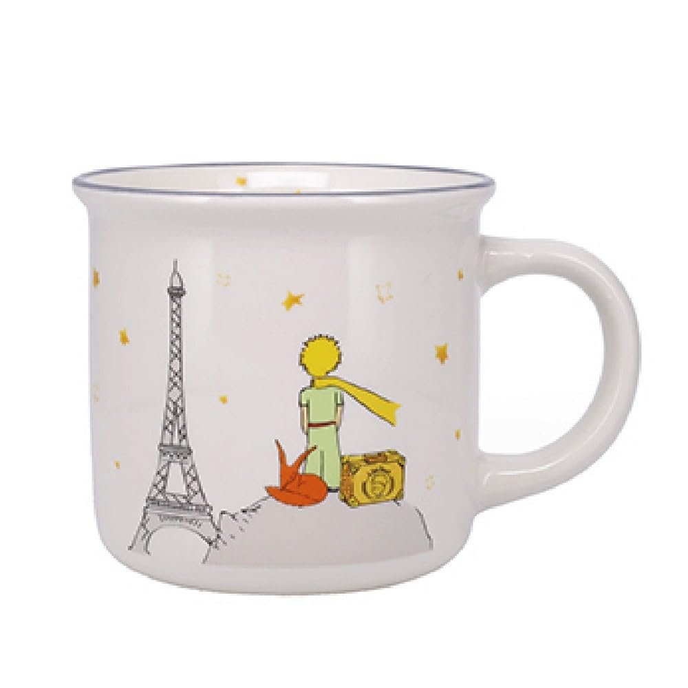 Kiub porcelain mug (The Little Prince with his suitcase, Fox and Eiffel Tower)