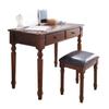 NEKCOCO Modern Gaming Desk Office Desk Home Writing Desk with 2 Storage Drawers Retro Country Style Work Study Desk Computer Desk Brown Study Writing Table (Size : 1.2 Meters) view 1