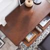 NEKCOCO Modern Gaming Desk Office Desk Home Writing Desk with 2 Storage Drawers Retro Country Style Work Study Desk Computer Desk Brown Study Writing Table (Size : 1.2 Meters) view 4