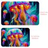 ZHANGYWFS Funny Bath Mat Bathroom Rug Highly Absorbent Instant Dry Technical Cloth Fabric Sink Balcony Carpet Pad Rubber Backed Thin Washable Luxury Inside Map Innovative Square Jellyfish view 4