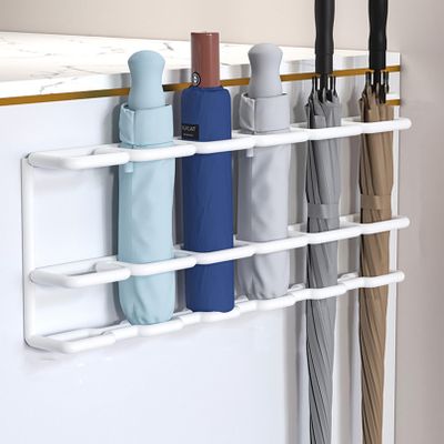 Umbrella Holder Rack, with Removable Water Tray and Hooks Decor Freestanding Umbrella Hollow Rack for Home Office