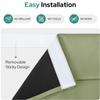 HOMEIDEAS 100% Blackout French Door Curtains, Privacy Door Curtains for Window, 26 X 68 Inch Room Darkening Blinds, Thermal Insulated Window Shades for Bedroom, 1 Panel, Sage Green view 4