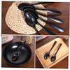 10pcs Spoon Microwave Ramen Bowl Coffee Stir Sticks Ramen Bowls Serving Utensils Cutlery Soup Ladle Soup Supply Soup Accessory Food Accessories Black view 2