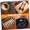 10pcs Spoon Microwave Ramen Bowl Coffee Stir Sticks Ramen Bowls Serving Utensils Cutlery Soup Ladle Soup Supply Soup Accessory Food Accessories Black view 3