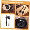 10pcs Spoon Microwave Ramen Bowl Coffee Stir Sticks Ramen Bowls Serving Utensils Cutlery Soup Ladle Soup Supply Soup Accessory Food Accessories Black view 4