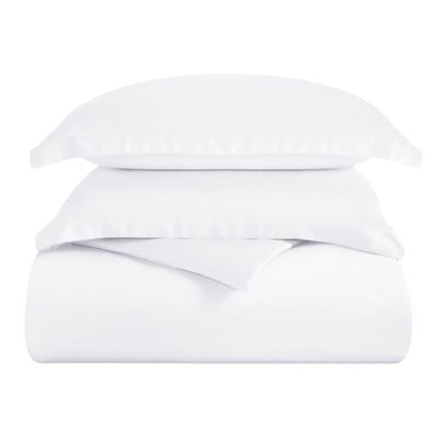 Superior Modal from Beechwood 400 Thread Count Duvet Cover Set, Silky Soft Cool Bedding Essentials, Sateen Weave, Set Includes 1 Duvet Cover with Button Closure, 2 Pillow Shams, Full/Queen, White