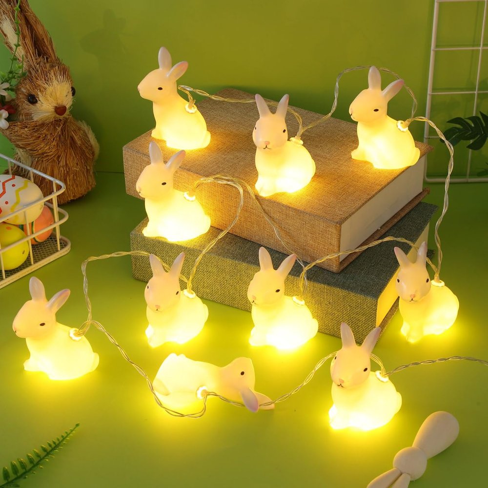Ciieeo 1set Cartoon String Lights Lovely Rabbit Decoration Lighting Led Decorative Lamps for Easter Warm Lights for Ktv Bar and Mall Celebrations
