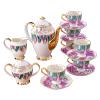 SGeneE Utility Tea Set for Adults Porcelain Tea Sets Tea Cup and Saucer Gift Set British Royal Bone China Cups Wedding Gift 15 Pieces Teapots view 1