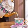 SGeneE Utility Tea Set for Adults Porcelain Tea Sets Tea Cup and Saucer Gift Set British Royal Bone China Cups Wedding Gift 15 Pieces Teapots view 3