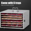Food Dehydrator Machine, 400W Electric Food Heat Dehydrator Machine for Home Stainless Steel Trays Food Dehydrator Machine with 6 Trays for Meat, Dog Treats, Herb, Veggies, Yogurt view 4