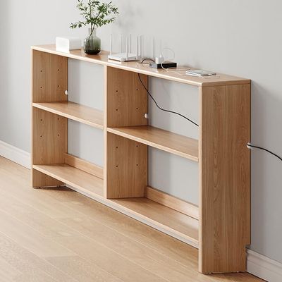 HomeLoft Basics 59 Inch Entryway Console Table, Narrow Industrial Sofa Table Behind Couch with 3-Tier Storage Shelves, Metal Frame, Easy Assembly, for Hallway, Living Room (L59*W5.9*H27.3), Walnuts, GG455