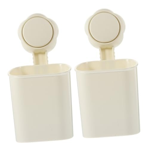 Ciieeo 2pcs Bathroom Wall Mount Suction Cup Rack Shower Organizer Toothbrush Holder Easy Install Sturdy