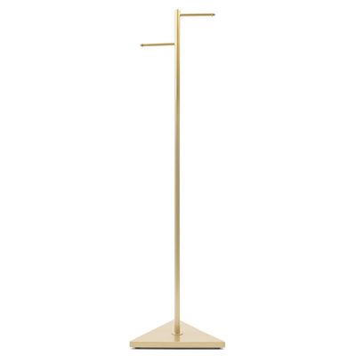 Industrial Tree Simple Design Gold Coat Rack w/ 2 Hooks&Triangular base for Clothes, Hat, Bag, Industrial Style For Home Office Hall Entryway.