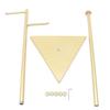 Industrial Tree Simple Design Gold Coat Rack w/ 2 Hooks&Triangular base for Clothes, Hat, Bag, Industrial Style For Home Office Hall Entryway. view 2