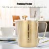 Stylebest Gold Stainless Steel With Scale Coffee Milk Frothing Cup Pitcher Jug,Stainless Steel Coffee Milk Frothing Cup Pitcher Jug with Scale for Home Coffee Latte Art (350ML) view 2