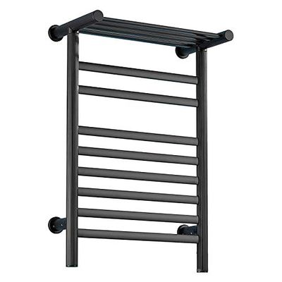Towel Warmer/Matte Black Towel Warmer Bathroom 304 Stainless Steel Electric Towel Rack Radiator Wall Mounted 89W Heated Towel Rail with Waterproof LED Switch, Bathroom Accessories,Plug in (Color :