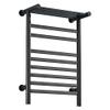 Towel Warmer/Matte Black Towel Warmer Bathroom 304 Stainless Steel Electric Towel Rack Radiator Wall Mounted 89W Heated Towel Rail with Waterproof LED Switch, Bathroom Accessories,Plug in (Color : view 1
