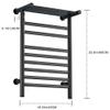 Towel Warmer/Matte Black Towel Warmer Bathroom 304 Stainless Steel Electric Towel Rack Radiator Wall Mounted 89W Heated Towel Rail with Waterproof LED Switch, Bathroom Accessories,Plug in (Color : view 3