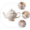 Coffee Kettle Coffee Kettle with Handle and Lid British Style Coffee Pot Retro Beverage Kettle Embossed Kitchen Supply Perfect for Coffee Lover Coffee Maker view 3