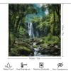 SOPIYRIO 4 Pieces Rustic Waterfalls Shower Curtain Set Mysterious Mountain Forests Natural Rivers Picture on Non-Slip Rugs Toilet Lid Cover Bath Mat and Bathroom Curtain with 12 Hooks,72x72 Inch view 2