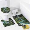 SOPIYRIO 4 Pieces Rustic Waterfalls Shower Curtain Set Mysterious Mountain Forests Natural Rivers Picture on Non-Slip Rugs Toilet Lid Cover Bath Mat and Bathroom Curtain with 12 Hooks,72x72 Inch view 4