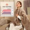 ESTINGO Heated Throw Blanket Electric Blanket, Heating Blanket Throw with 4 Hours Auto Off & 5 Heating Levels, 50"x60" Heated Blanket Throw with Overheat Protection for Couch & Bed, Light Tan view 3
