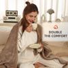 ESTINGO Heated Throw Blanket Electric Blanket, Heating Blanket Throw with 4 Hours Auto Off & 5 Heating Levels, 50"x60" Heated Blanket Throw with Overheat Protection for Couch & Bed, Light Tan view 4
