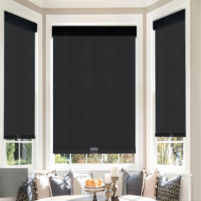 100% Blackout Roller Size Customization-Cordless Room Darkening Blinds,Door Shade with Thermal Insulated Bedroom Shades UV Rays Blocking,Custom Roller Curtains 26" Wx [Custom Height] Black