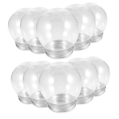PRETYZOOM 10pcs Plastic Snow Globe Globes for Crafting for Christmas Parties and Home Decor Create Unique Ornaments