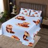 Cartoon Beavers Bedspread King Size,Cute Wild Animals Quilted Comforter Set Rustic Style Beavers Bedding Quilt for Kids Adult Room Decor,Brown Blue Coverlet Set Bedding Gift 3Pcs view 1