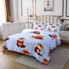 Cartoon Beavers Bedspread King Size,Cute Wild Animals Quilted Comforter Set Rustic Style Beavers Bedding Quilt for Kids Adult Room Decor,Brown Blue Coverlet Set Bedding Gift 3Pcs view 2