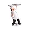 Cabilock Cooks Character Figurine Holding Tray Resin Chef Statue for Kitchen Decor Bakery Ornaments Home and Restaurant Decoration White view 1