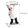 Cabilock Cooks Character Figurine Holding Tray Resin Chef Statue for Kitchen Decor Bakery Ornaments Home and Restaurant Decoration White view 2