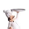 Cabilock Cooks Character Figurine Holding Tray Resin Chef Statue for Kitchen Decor Bakery Ornaments Home and Restaurant Decoration White view 4