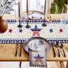 4th of July Stars Table Runner Kitchen Dining Table Runners 60 Inches Long, Cotton Linens Washable Table Cloth Dresser Scarves for Party Holiday Home Decor, 13" Wide Buffalo Plaid Check Tablerunners view 4