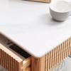 RENEESME Sofa Solid Wood Side Table Oak Slate Sofa Side Cabinet Living Room Small Coffee Table Nordic Modern Simple Corner Table Sofas for Living Room view 3