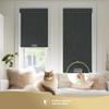 HOTSOON Blackout Roller Shades for Windows, Cordless Window Shades with Cassette Valance Cross Fabric, Roller Blinds with UV Protection Free Stop for Home Office, Black Gray, 60" W x 76" H view 4