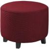 RYBDIZQ Round Ottoman Cover Slipcover, Footstool Protector Covers, Stool Ottoman Covers Stretch with Stretch Bottom, Round Non Slip Pouffe Cover, Easy to Clean,Red,M, Medium view 1