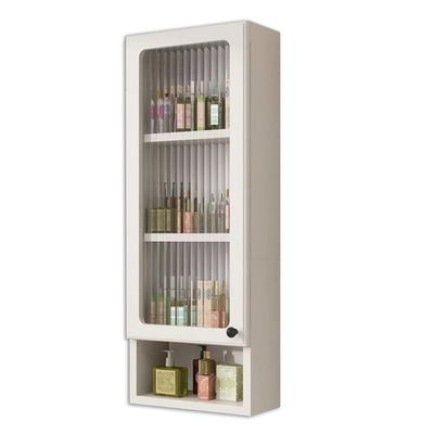 WUDLi 2 Tier Bathroom Medicine Cabinet, Wall-Mounted Makeup Organizer, Punch-Free Cosmetic Storage Rack, Kitchen Hanging Cabinet (Color : White, Size : 25 * 15 * 70cm)