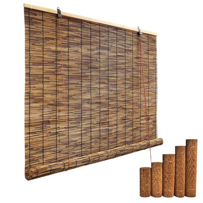 Bamboo Shades for Patio, Bamboo Window Blinds 11" 26" 31" 36" 42" 48" 53" 59" 64" 69" Bamboo Roll Up Blind for Balconies Laundry Kitchen Apartment Cordless, Cocoa(Size:49 in Width x 72 in High)