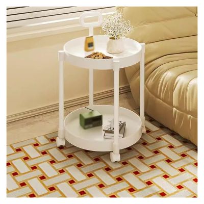 RENEESME Sofa Mobile Home Sofa Side Table Small Table Living Room Cart Storage Rack Bedside Table Balcony Table Sofas for Living Room (Color : B, Size : S39cm)
