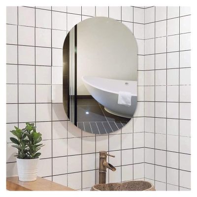 WUDLi Hanging Bathroom Mirror,Modern Frameless Makeup Mirror,Mirror Wall Decor Bathroom Mirror, Oval Simple Wall Mounted Mirrors, for Vanity Living Room Bedroom Hallway Bathroom Wall Mir